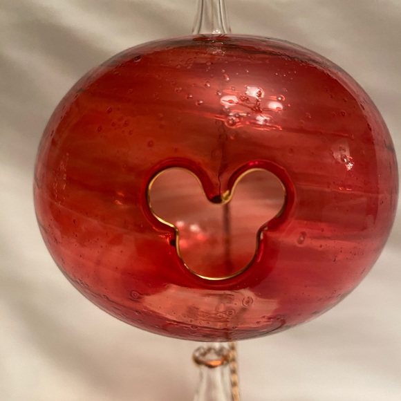 Disney arribas bros Mickey Mouse Red Gold Blown Glass Finial Ornament 8.5" Box - Picture 4 of 15